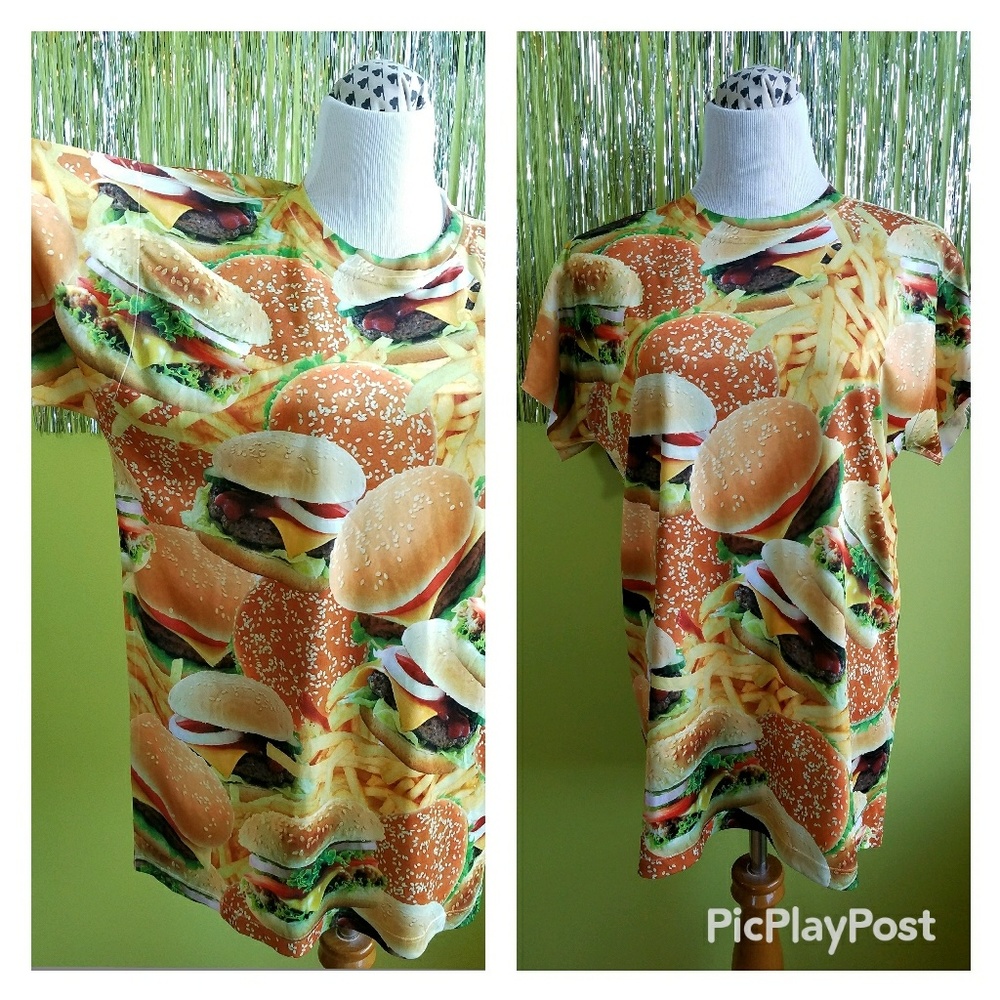 Cheeseburgers and Fries Fast Food Print T-shirt
